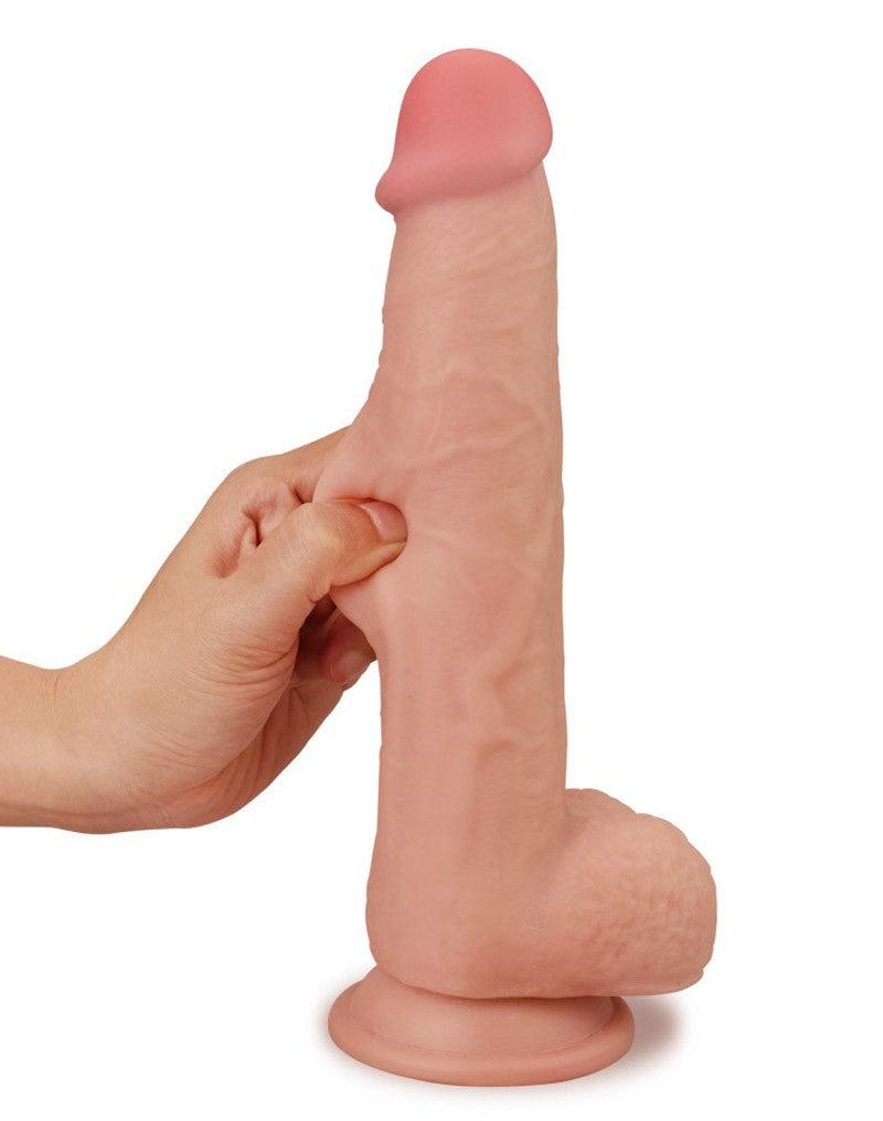 LoveToy - Sliding Skin Dildo - Lengte 24 cm - Lichte Huidskleur-Laced-up.nl