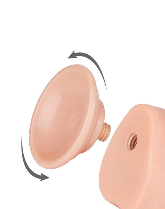 LoveToy - Dubbellaags Dildo - Glijdende Huid Dildo - Lengte 24 cm - Diameter Ø 4.3 cm - Lichte Huidskleur-Laced-up.nl