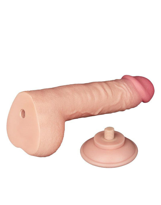 LoveToy - Dubbellaags Dildo - Glijdende Huid Dildo - Lengte 24 cm - Diameter Ø 4.3 cm - Lichte Huidskleur-Laced-up.nl