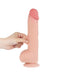 LoveToy - Dubbellaags Dildo - Glijdende Huid Dildo - Lengte 24 cm - Diameter Ø 4.3 cm - Lichte Huidskleur-Laced-up.nl