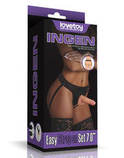 LoveToy - Easy Strap-on Set Met Dildo - 18 cm - Lichte Huidskleur-Laced-up.nl