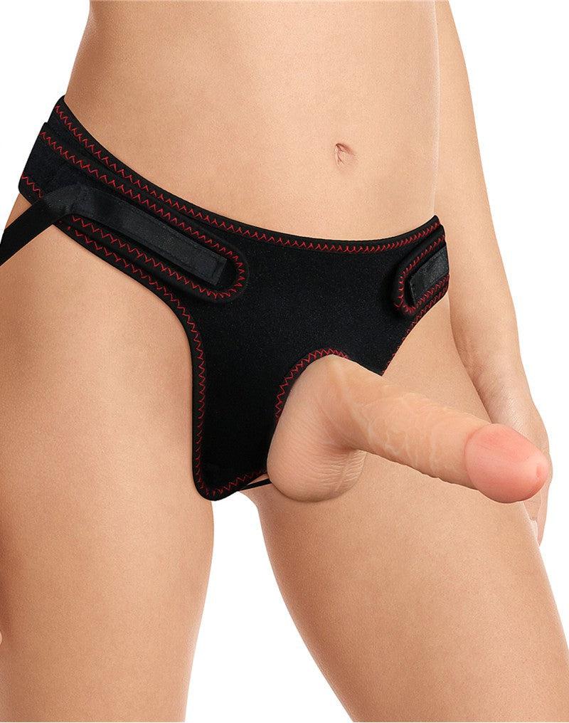 LoveToy - Easy Strap-on Set Met Dildo - 18 cm - Lichte Huidskleur-Laced-up.nl