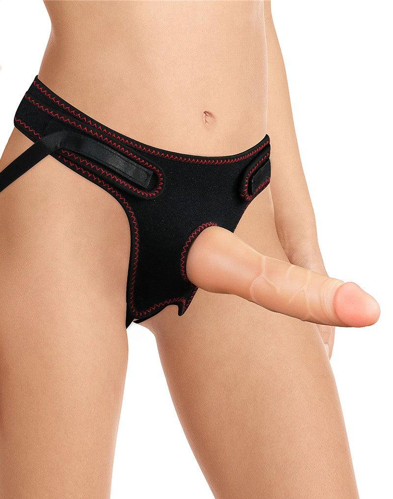 LoveToy - Easy Strap-on Set Met Dildo - 19 cm - Lichte Huidskleur-Laced-up.nl