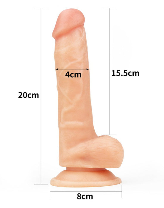 LoveToy - Easy Strap-on Set Met Dildo - 19 cm Met Balzak - Lichte Huidskleur-Laced-up.nl