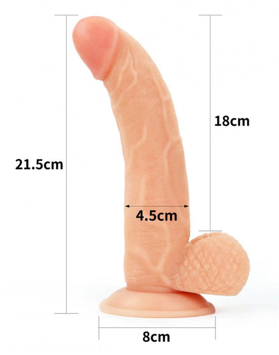 LoveToy - Easy Strap-on Set Met Dildo - 21,5 cm Met Balzak - Lichte Huidskleur-Laced-up.nl