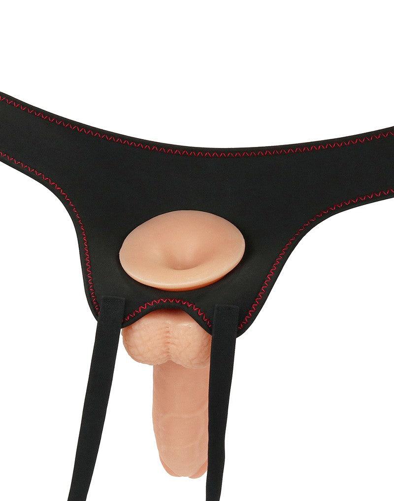 LoveToy - Easy Strap-on Set Met Dildo - 21,5 cm Met Balzak - Lichte Huidskleur-Laced-up.nl