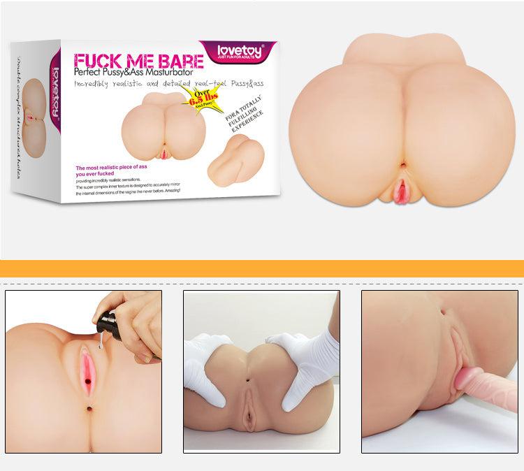 LoveToy - F*ck Me Bare - Perfect Pussy & Ass - Masturbator - Buikpositie-Laced-up.nl