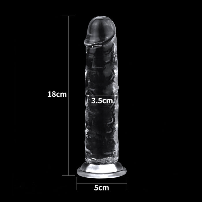 LoveToy - Flawless - Dildo - 18 x 3,5 cm - Transparant-Laced-up.nl