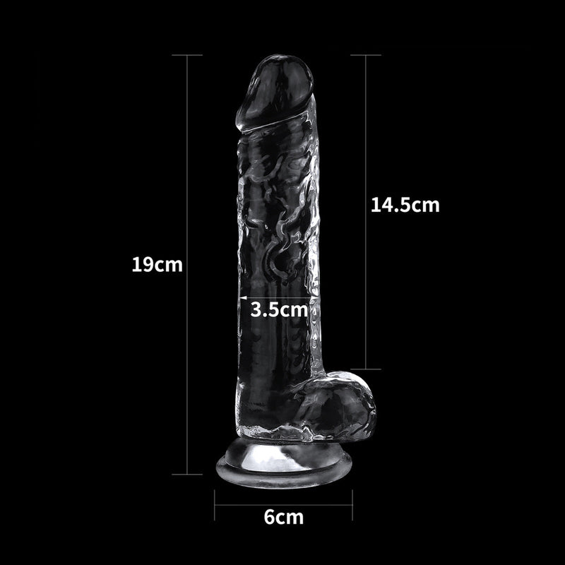 LoveToy - Flawless - Dildo - 19 x 3,5 cm - Transparant-Laced-up.nl