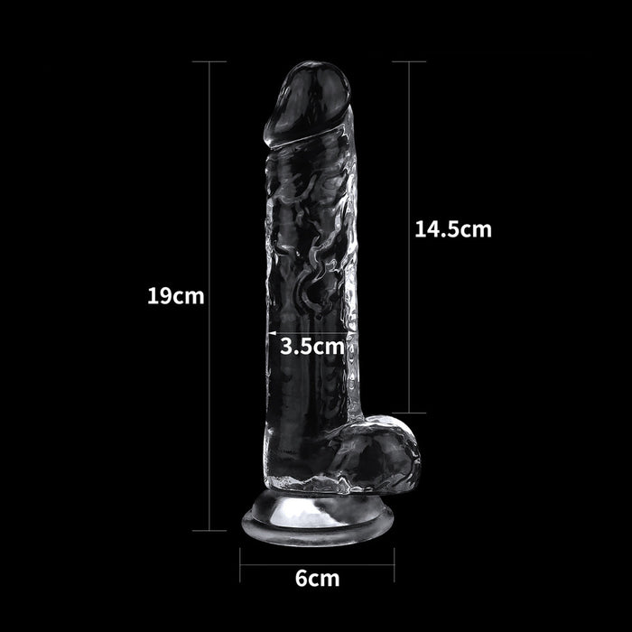 LoveToy - Flawless - Dildo - 19 x 3,5 cm - Transparant-Laced-up.nl