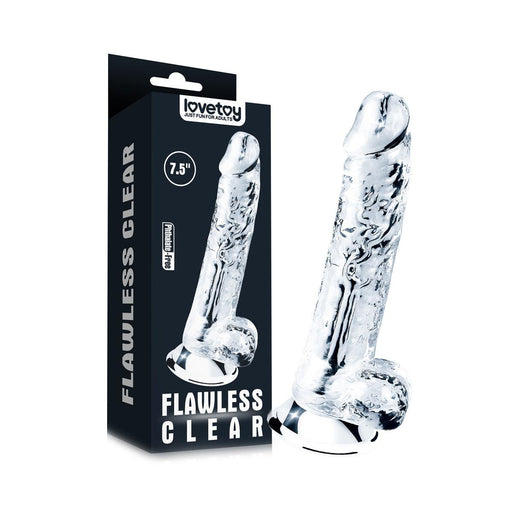 LoveToy - Flawless - Dildo - 19 x 3,5 cm - Transparant-Laced-up.nl