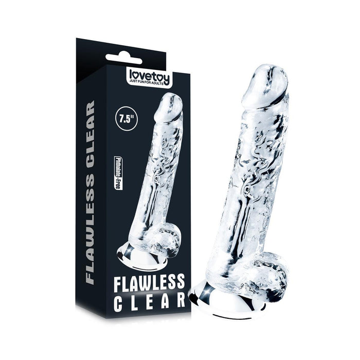 LoveToy - Flawless - Dildo - 19 x 3,5 cm - Transparant-Laced-up.nl