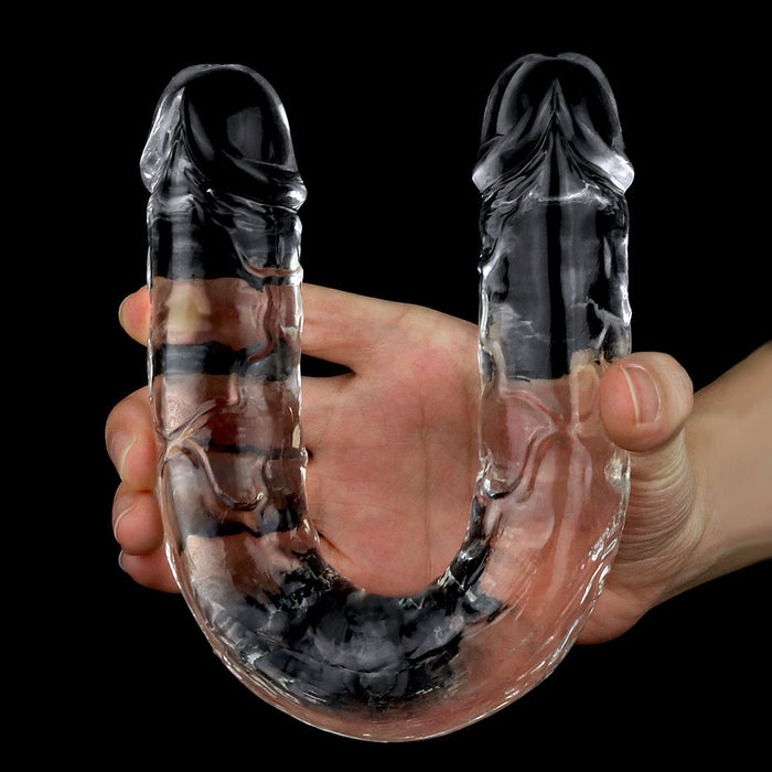 LoveToy - Flawless - Dubbele Dildo - 30 x 3,5 cm - Transparant-Laced-up.nl