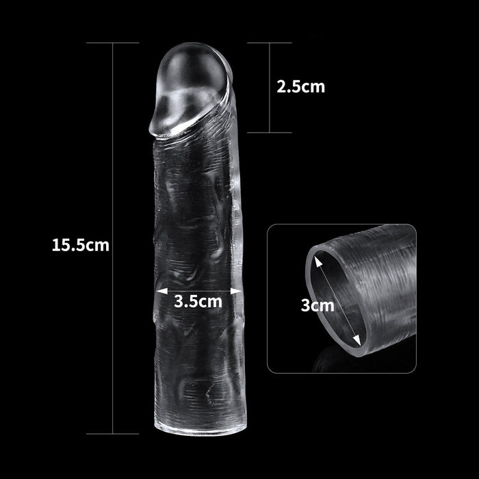 LoveToy - Flawless - Transparante Penis Sleeve - 15.5 cm-Laced-up.nl