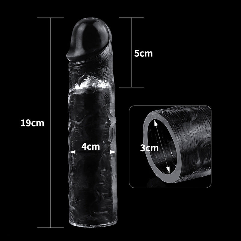 LoveToy - Flawless - Transparante Penis Sleeve - 19 cm-Laced-up.nl