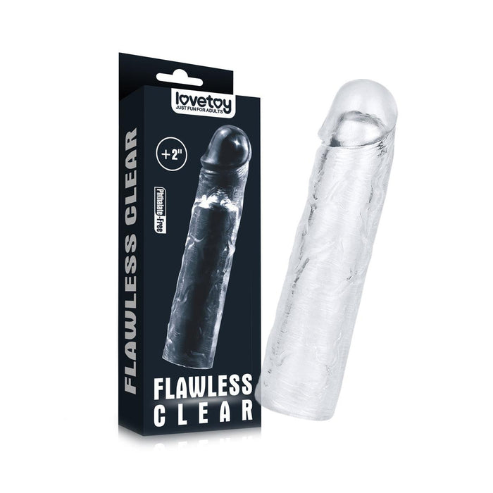 LoveToy - Flawless - Transparante Penis Sleeve - 19 cm-Laced-up.nl