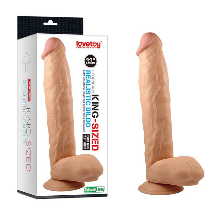 LoveToy - Legendary - King Size Realistische Dildo - 28 cm - Lichte Huidskleur-Laced-up.nl