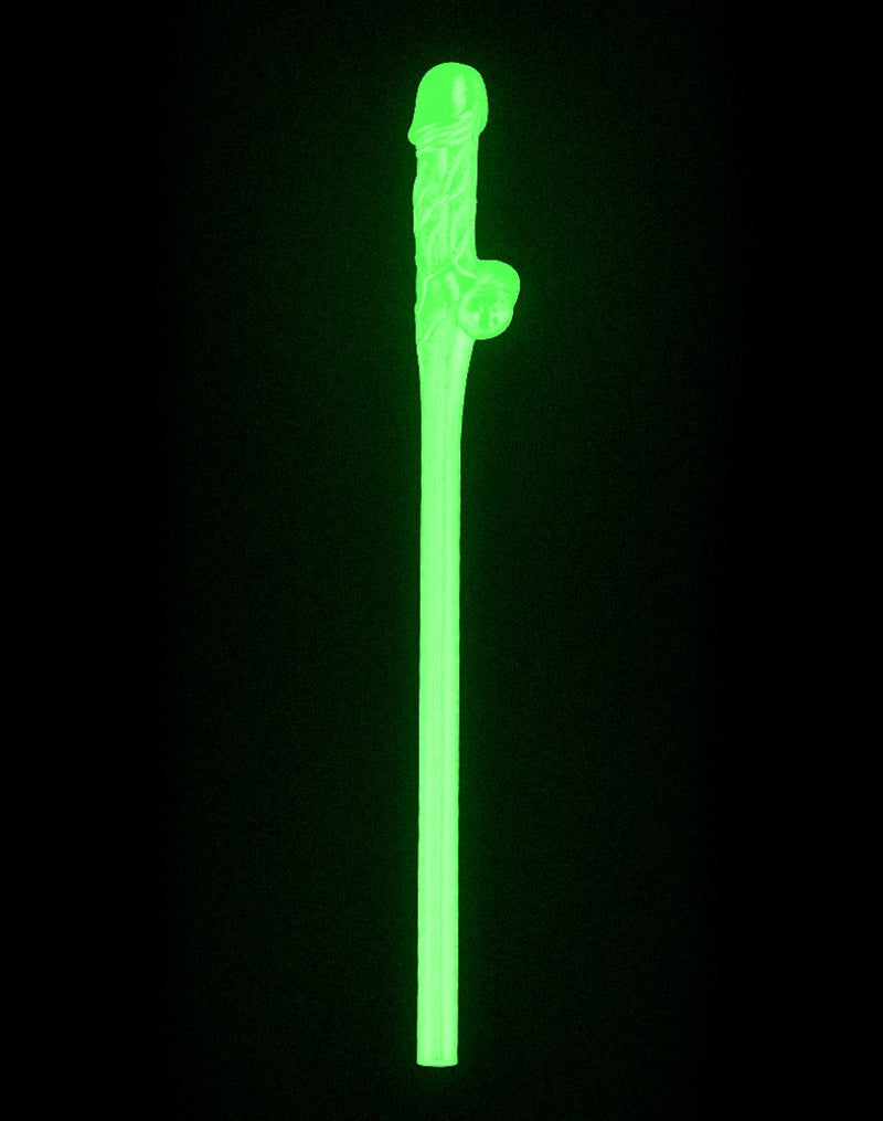 LoveToy - Herbruikbare Piemel Drinkrietjes - Glow In The dark-Laced-up.nl