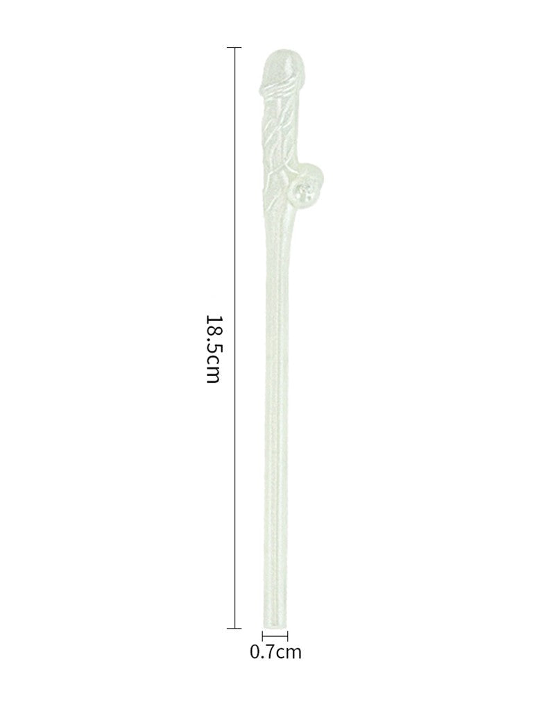 LoveToy - Herbruikbare Piemel Drinkrietjes - Glow In The dark-Laced-up.nl