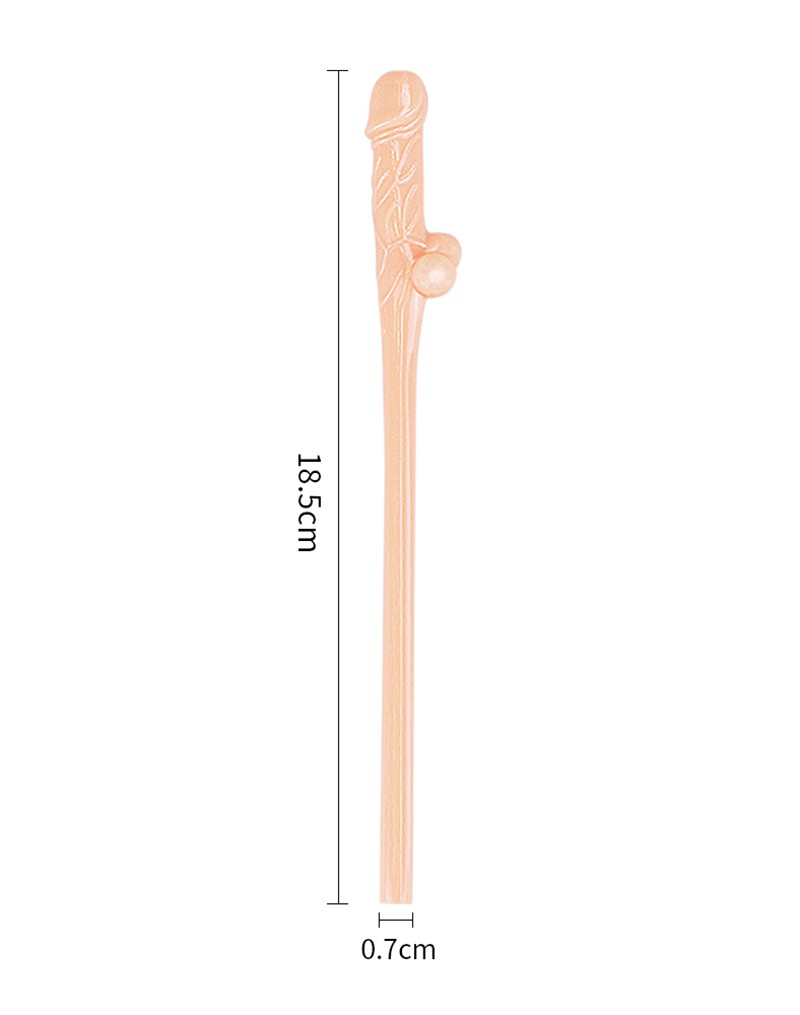 LoveToy - Herbruikbare Piemel Drinkrietjes - Lichte Huidskleur-Laced-up.nl