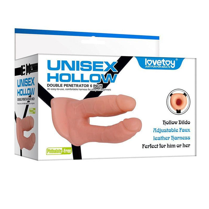 LoveToy - Holle Dubbele Penetratie Strap-on 15 cm-Laced-up.nl