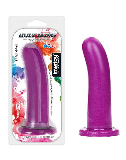 LoveToy - Holy Dong Jelly Dildo Van vloeibare Siliconen 15.5 cm - Paars-Laced-up.nl
