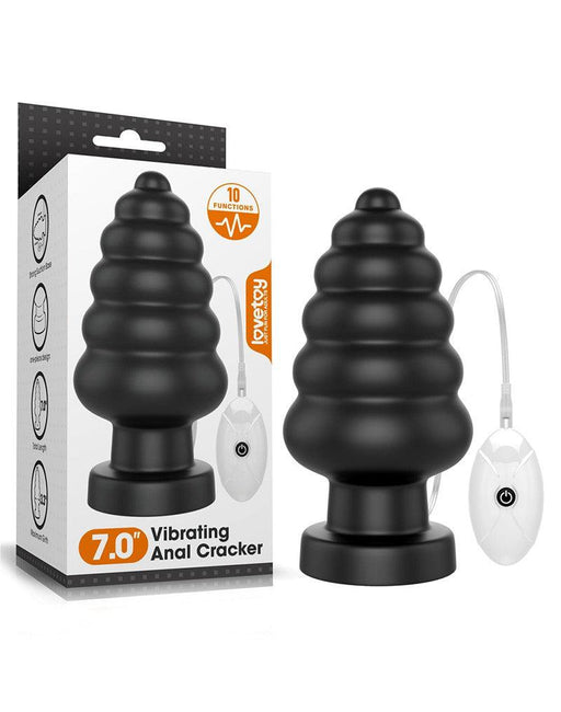 LoveToy - Anal Cracker - King Size Vibrerende Buttplug - 18 cm - Zwart-Laced-up.nl