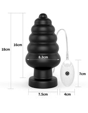 LoveToy - Anal Cracker - King Size Vibrerende Buttplug - 18 cm - Zwart-Laced-up.nl