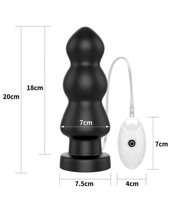 LoveToy - Anal Rigger - King Size Vibrerende Buttplug 20 cm - Zwart-Laced-up.nl