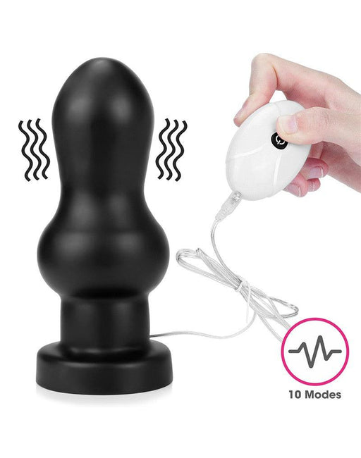 LoveToy - Rammer - King Size Vibrerende Buttplug - 18 cm - Zwart-Laced-up.nl