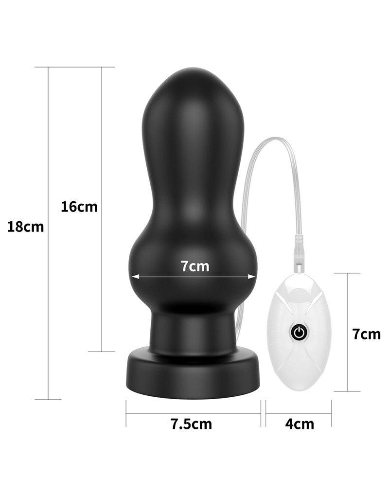 LoveToy - Rammer - King Size Vibrerende Buttplug - 18 cm - Zwart-Laced-up.nl