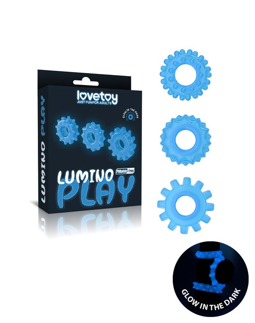 LoveToy - Lumino Play - Cockringen Set 3-delig - Glow In The dark-Laced-up.nl