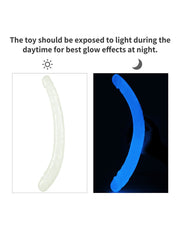 LoveToy - Lumino Play - Dubbele Dildo - 37 cm - Glow In The dark-Laced-up.nl