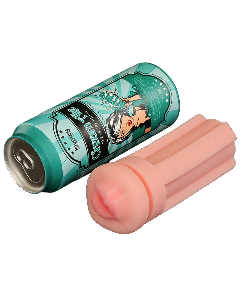 Lovetoy - Masturbator in Bierblikje - Pleasure Brew Blonde Ale Vagina Masturbator - Nude & Groen - TPE-Laced-up.nl
