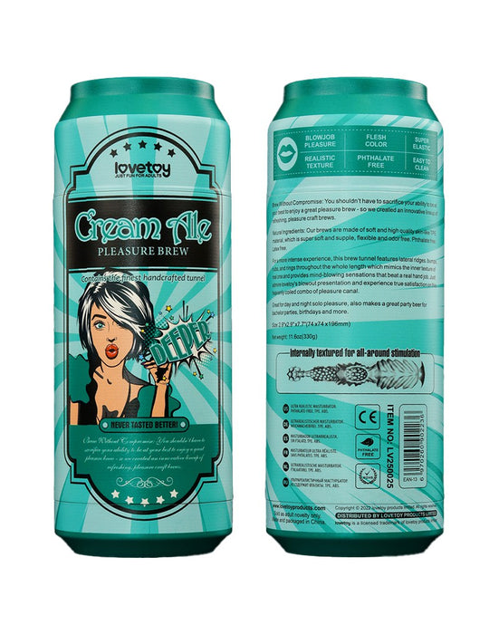 Lovetoy - Masturbator in Bierblikje - Pleasure Brew Blonde Ale Vagina Masturbator - Nude & Groen - TPE-Laced-up.nl