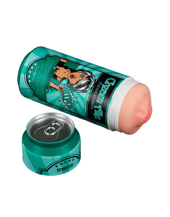 Lovetoy - Masturbator in Bierblikje - Pleasure Brew Blonde Ale Vagina Masturbator - Nude & Groen - TPE-Laced-up.nl