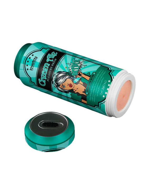 Lovetoy - Masturbator in Bierblikje - Pleasure Brew Blonde Ale Vagina Masturbator - Nude & Groen - TPE-Laced-up.nl