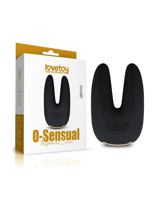 LoveToy - O-Sensual Rapture Twin - Clitoris of Tepel Vibrator - Zwart-Laced-up.nl