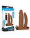 LoveToy - Pleasure X-tender Verlengende Vibrerende dubbele penis sleeve - Bruin-Laced-up.nl