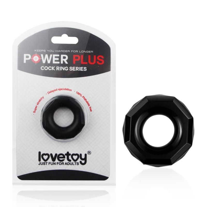 LoveToy - PowerPlus - Flexibele Cockring Gehoekt - Zwart-Laced-up.nl