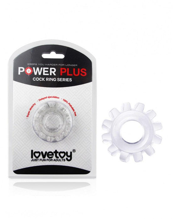 LoveToy - PowerPlus - Flexibele Cockring Tandwiel Groot - Transparant-Laced-up.nl