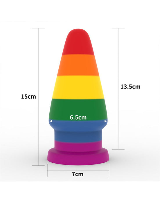 LoveToy - Rainbow Pride - Buttplug - 15 cm-Laced-up.nl