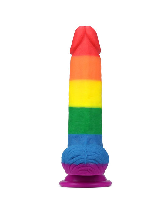 LoveToy - Rainbow Pride Dildo met Scrotum 19.5 cm-Laced-up.nl