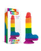 LoveToy - Rainbow Pride Dildo met Scrotum 19.5 cm-Laced-up.nl
