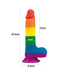 LoveToy - Rainbow Pride Dildo met Scrotum 19.5 cm-Laced-up.nl