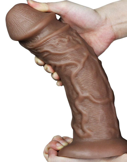 LoveToy - Realistische Chubby XXL Dildo 27 cm - Bruin-Laced-up.nl