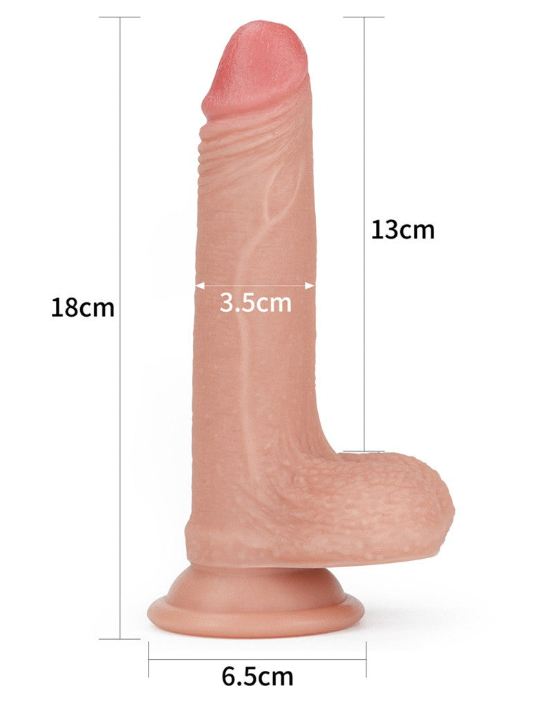 LoveToy - Dubbellaagse Dildo - 18 cm - Lichte Huidskleur-Laced-up.nl