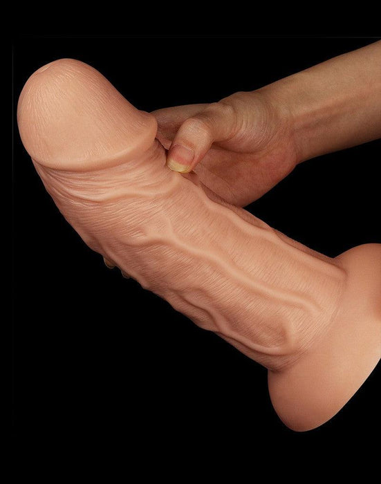 LoveToy - Realistische Gebogen XXL Dildo 24 cm - Lichte Huidskleur-Laced-up.nl