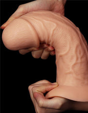 LoveToy - Realistische Gebogen XXL Dildo 24 cm - Lichte Huidskleur-Laced-up.nl