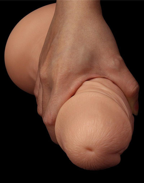 LoveToy - Realistische Gebogen XXL Dildo 24 cm - Lichte Huidskleur-Laced-up.nl